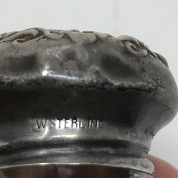 Vintage Cut Crystal Sterling Salt & Pepper Shakers - Picture 5 of 9